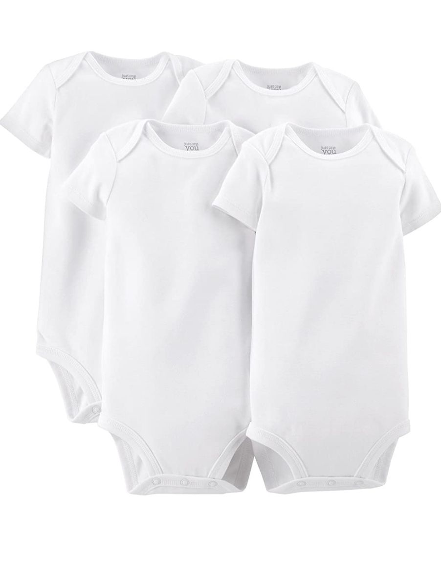 Baby 4 Pack Shortsleeve White Bodysuit