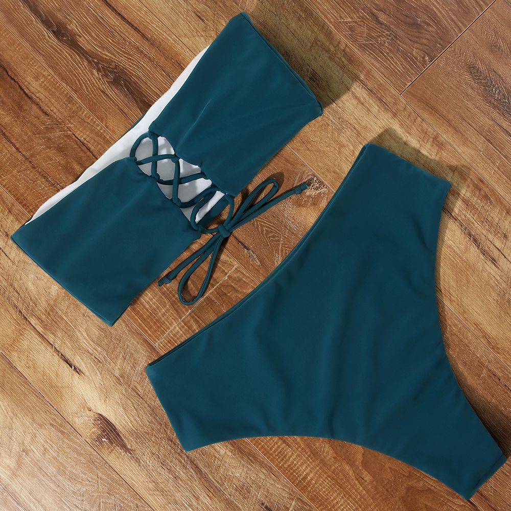 Floral Bikini Set Swimsuit Mujer High Waist Bathing Suit Swimwear Women Push-Up Leaf Bandeau Brazilian Biquini B4507NB KIP