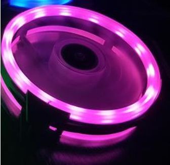 Led PC Computer 16dB Ultra Silent Game Case Fan Heatsink Cooler Cooling 12CM Fan 12v Molex 4pin 3p Purple Ring