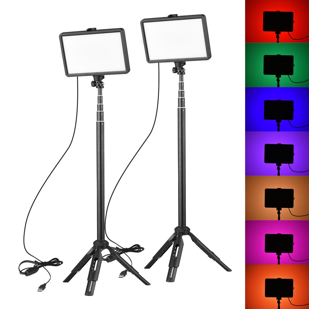 Portable RGB Video Light Kit With 2 * LED Video