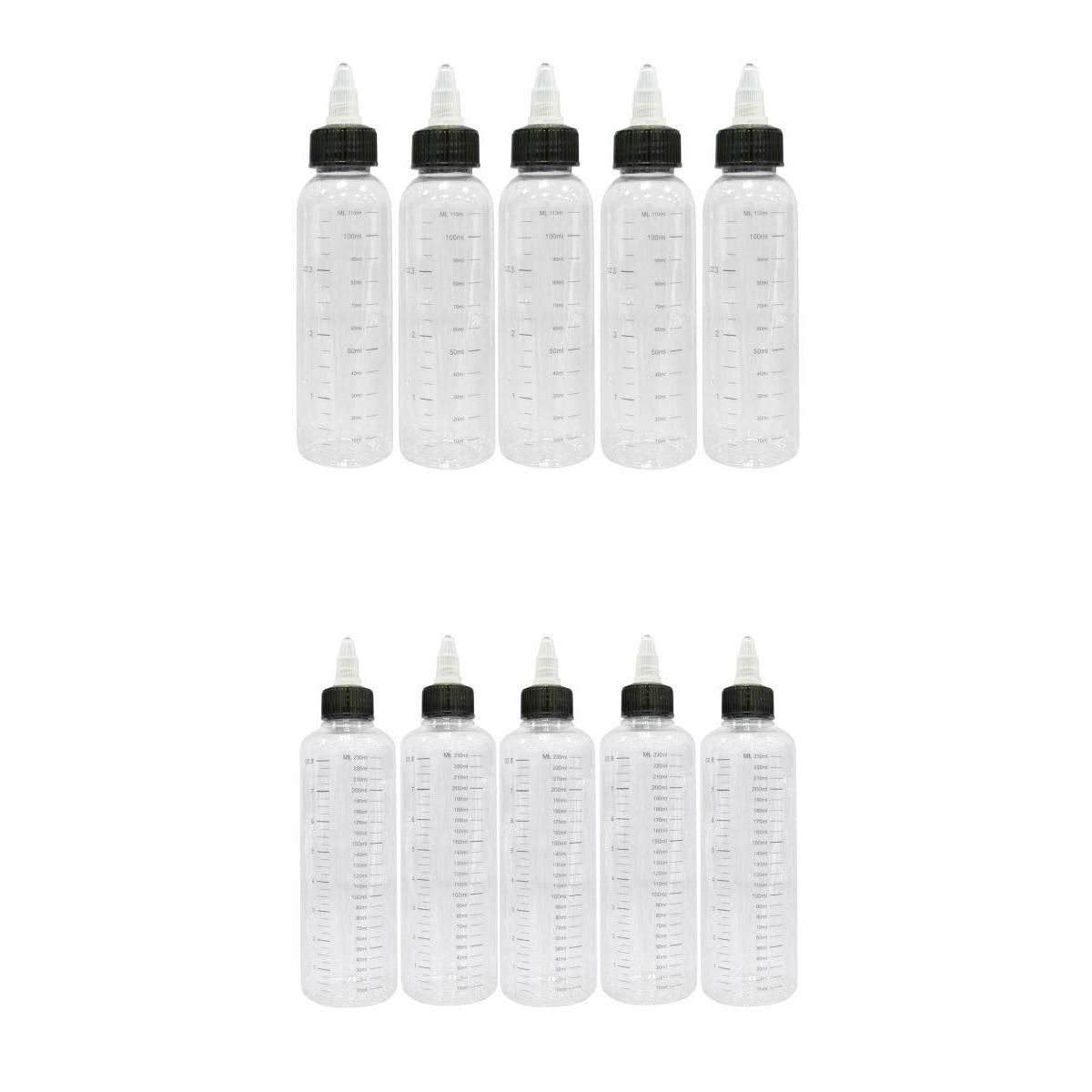 10pcs 120/250ml  Bottle With Twist Hat + Scale