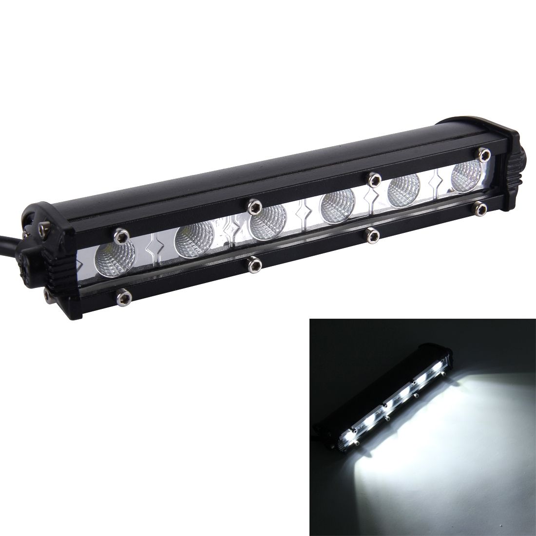 DC 10-30V 18W 2300LM 6500K Waterproof Vehicle Car Boat Marine External Work Lights Emergency Lights 60 Degrees Adjustable Flood Light LED Car Bulbs With 6 Intense CREE LED Lights(White Light)