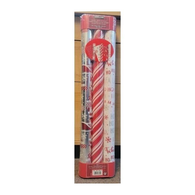 2 Sided GiftWrap - 3 Rolls - 60sq. Ft-red