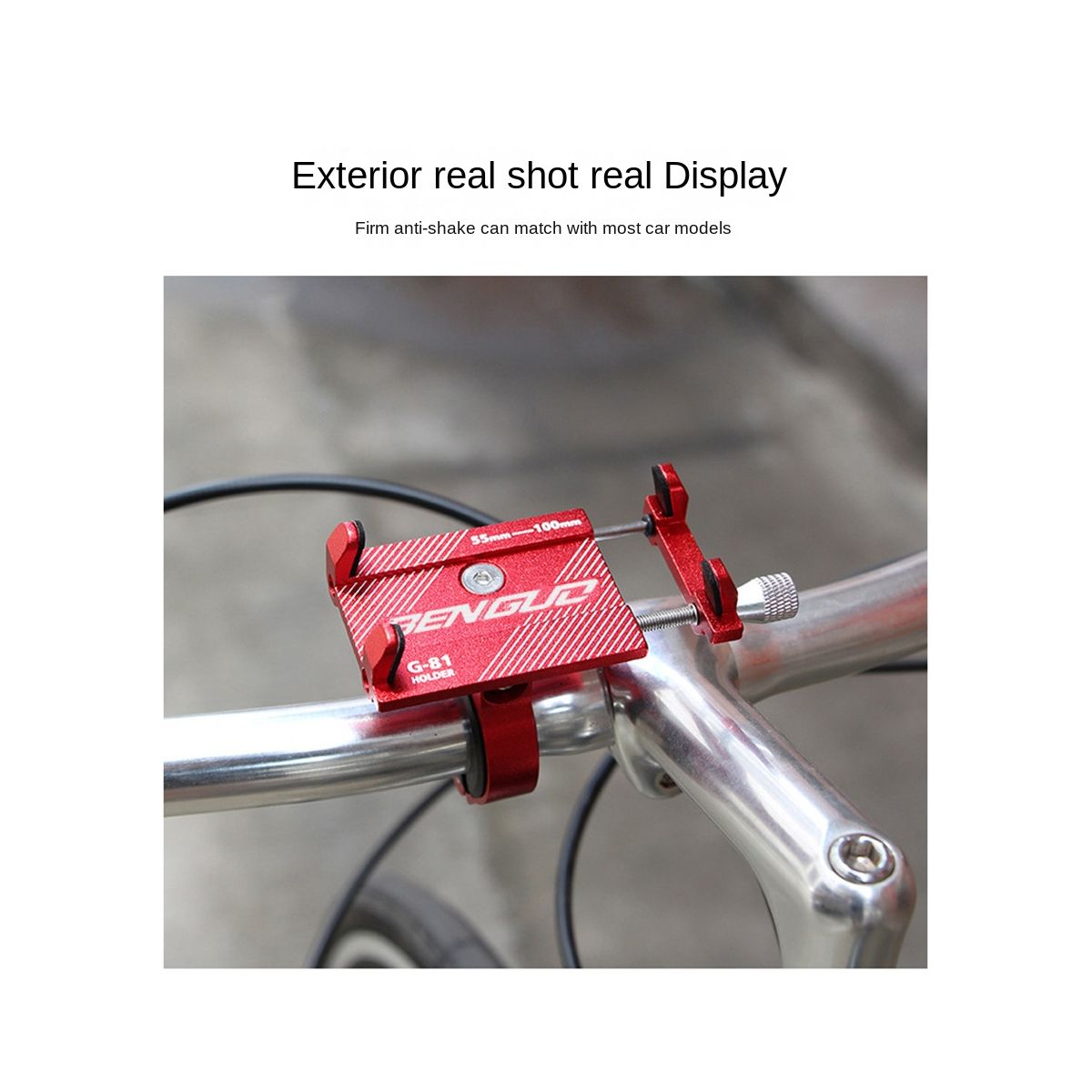 BENGGUO Anti- Universal Bicycle Bike Motorcycle Phone Holder 360°Rotating Mount Bracket Smart Mobile RacksTitanium
