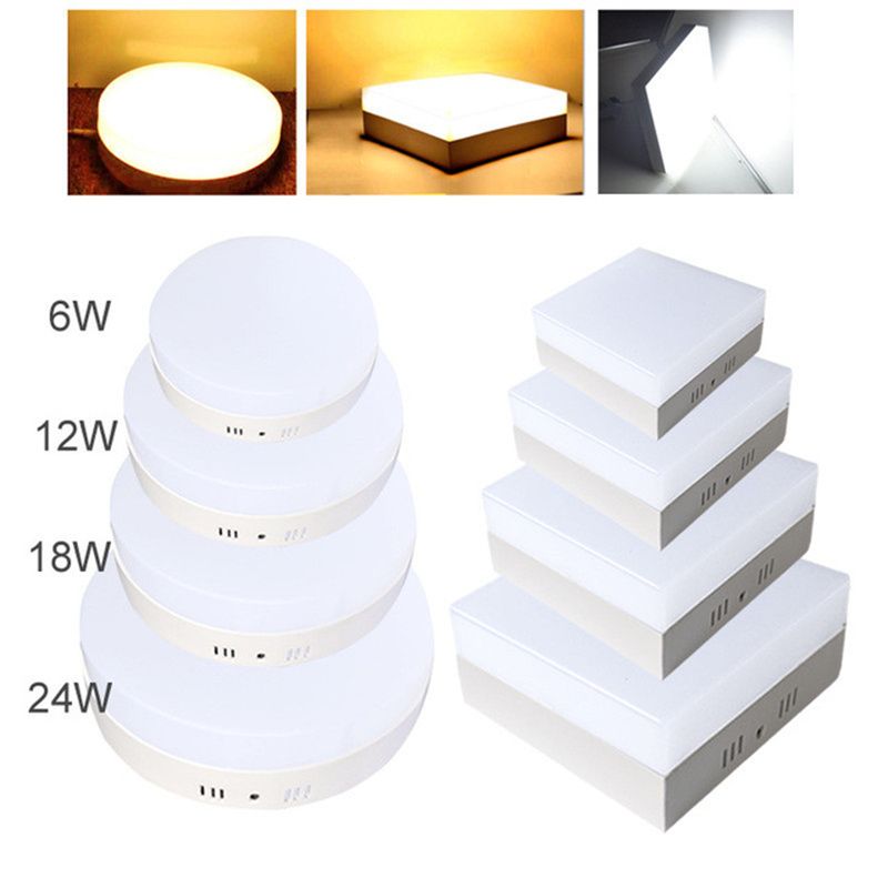 Dimmable 6W 12W 18W 24W Square LED Panel Light Surface