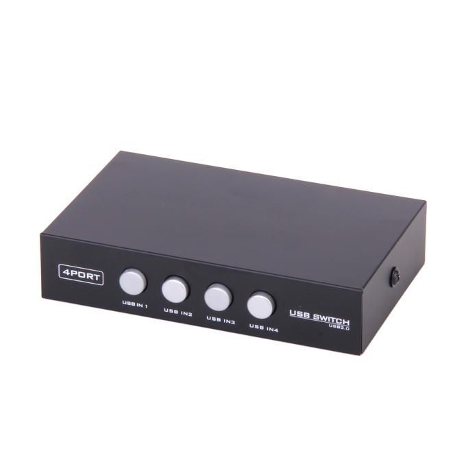 4 Ports USB 2.0 Divide Switch   Out Switch For Printer  - Black