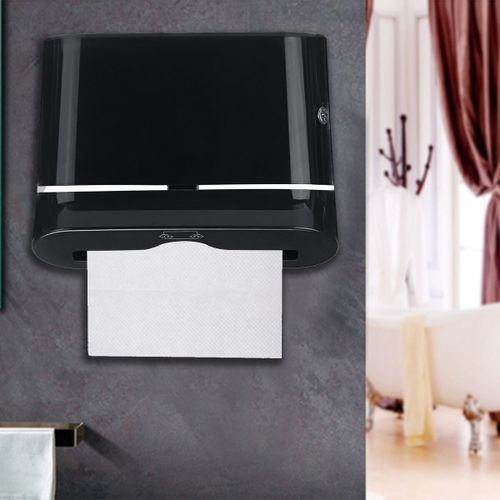 Toilet Paper Towel Dispenser Tissue Box Holder Wall Mounted Bathroom Accessories Black