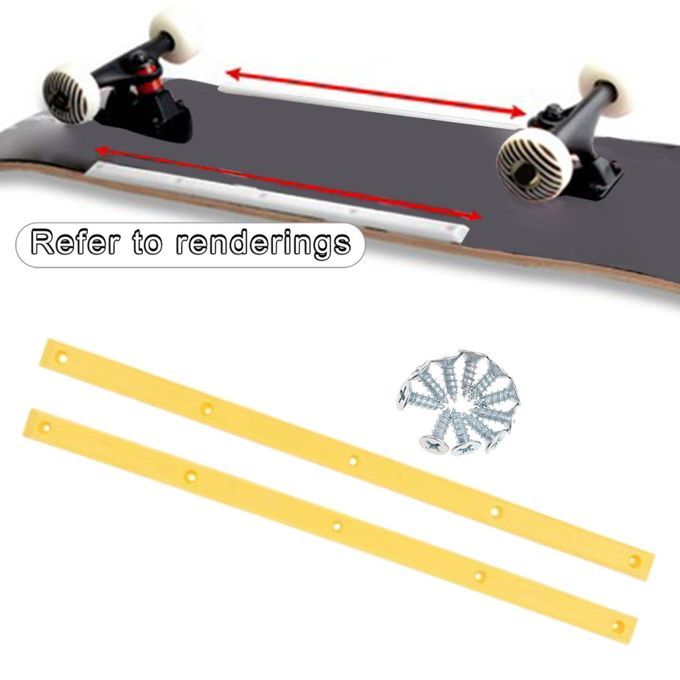 2Pcs Skateboard Rails Deck Guards Head Protector With Anti Yellow