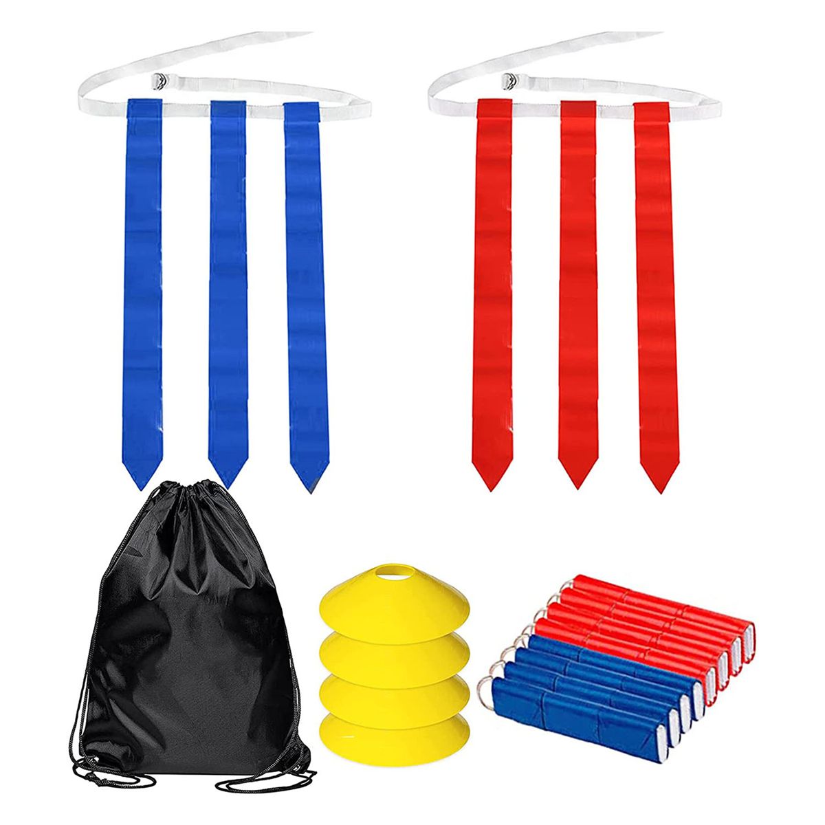 Flag Football Set-14Pcs Belts With 42 Flags(21 Red and 21