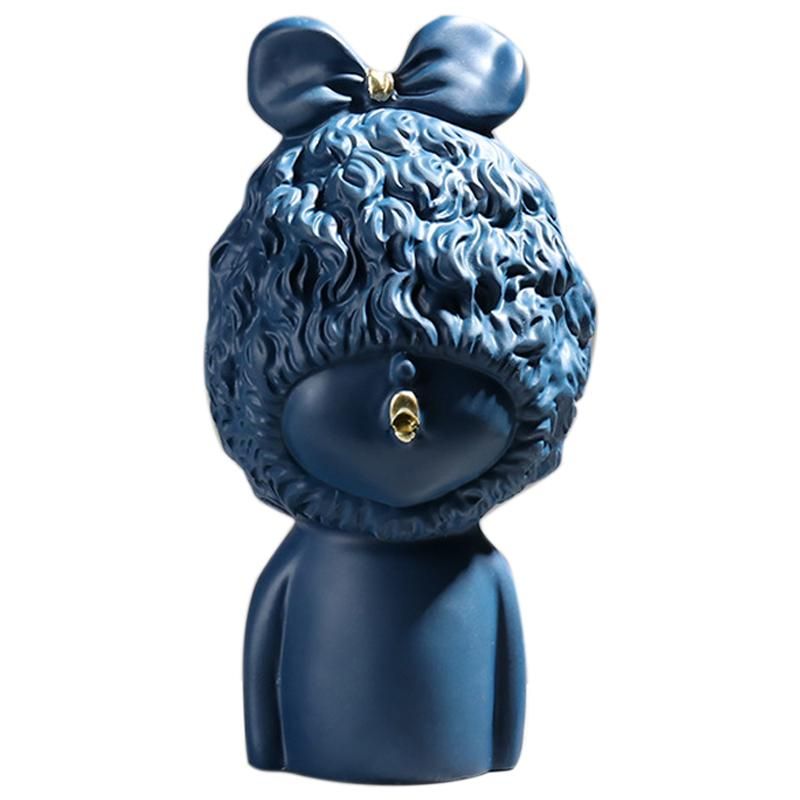 Modern Resin Flower Ornaments Artwork Desktop Blue