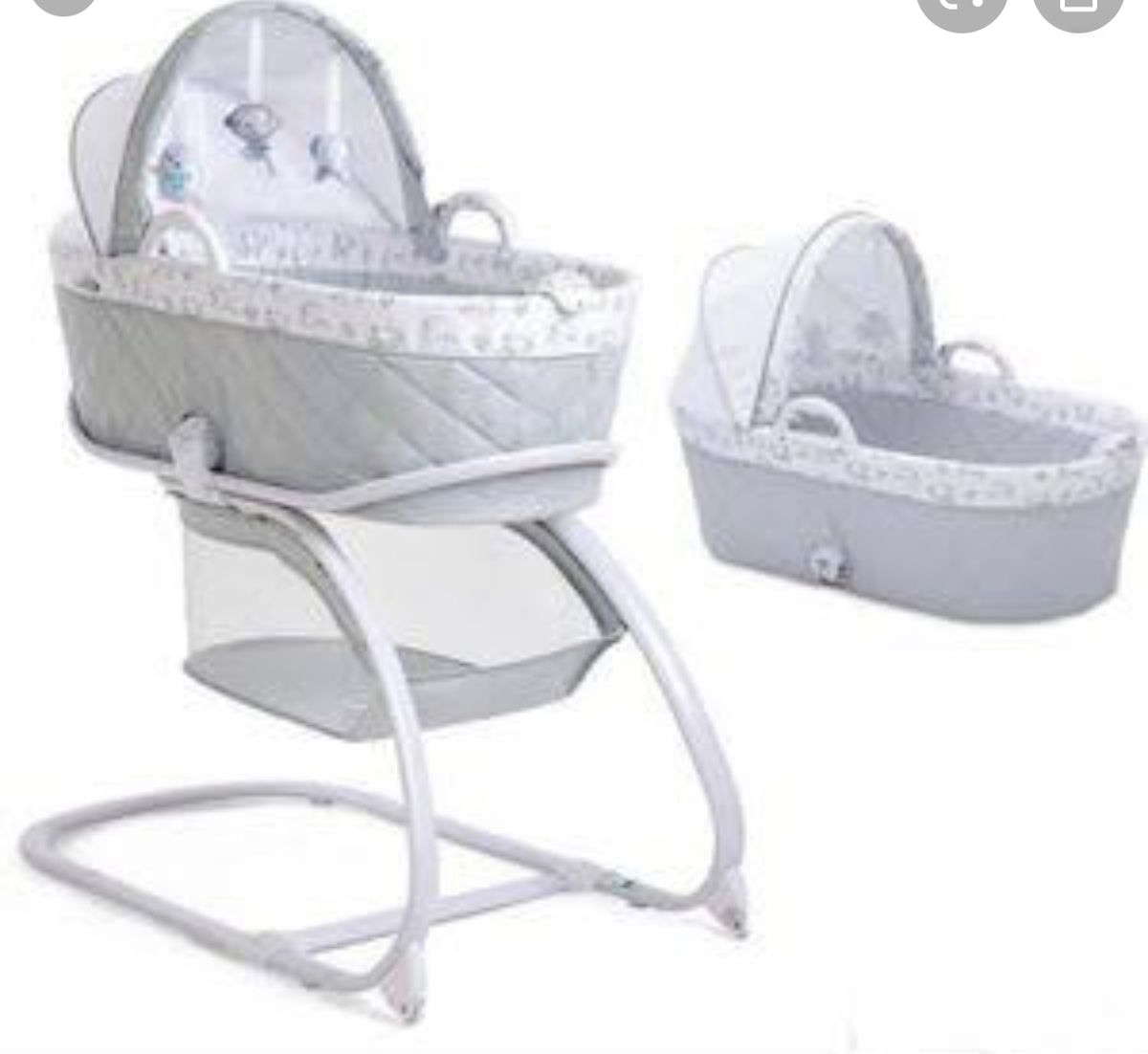Deluxe 2 In 1 Moses Bedside Bassinet Portable Crib Windmill