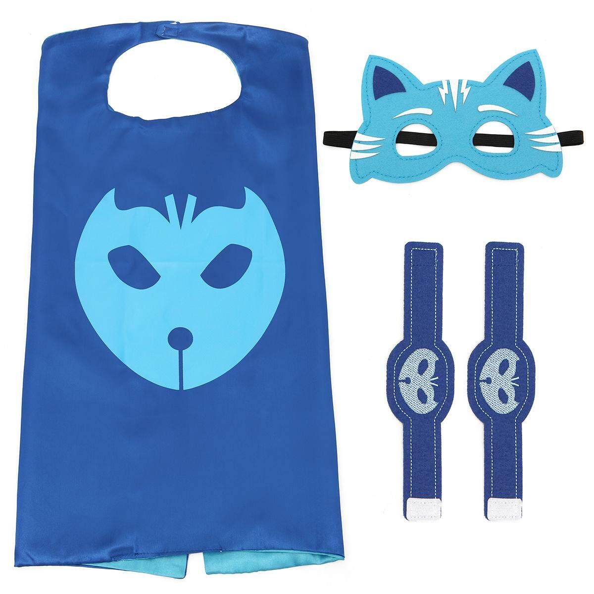 Halloween Kids Children Fancy Dress Cape Set Costume Cloak For Superhero Blue