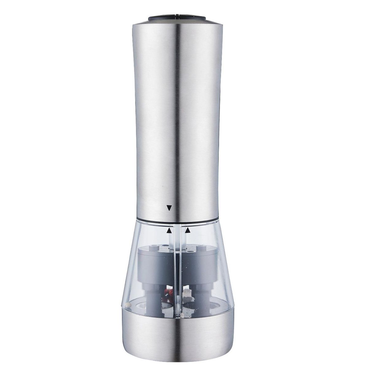 Salt Pepper Shaker with Grinder Gravity Induction Electric Salt Pepper Silver