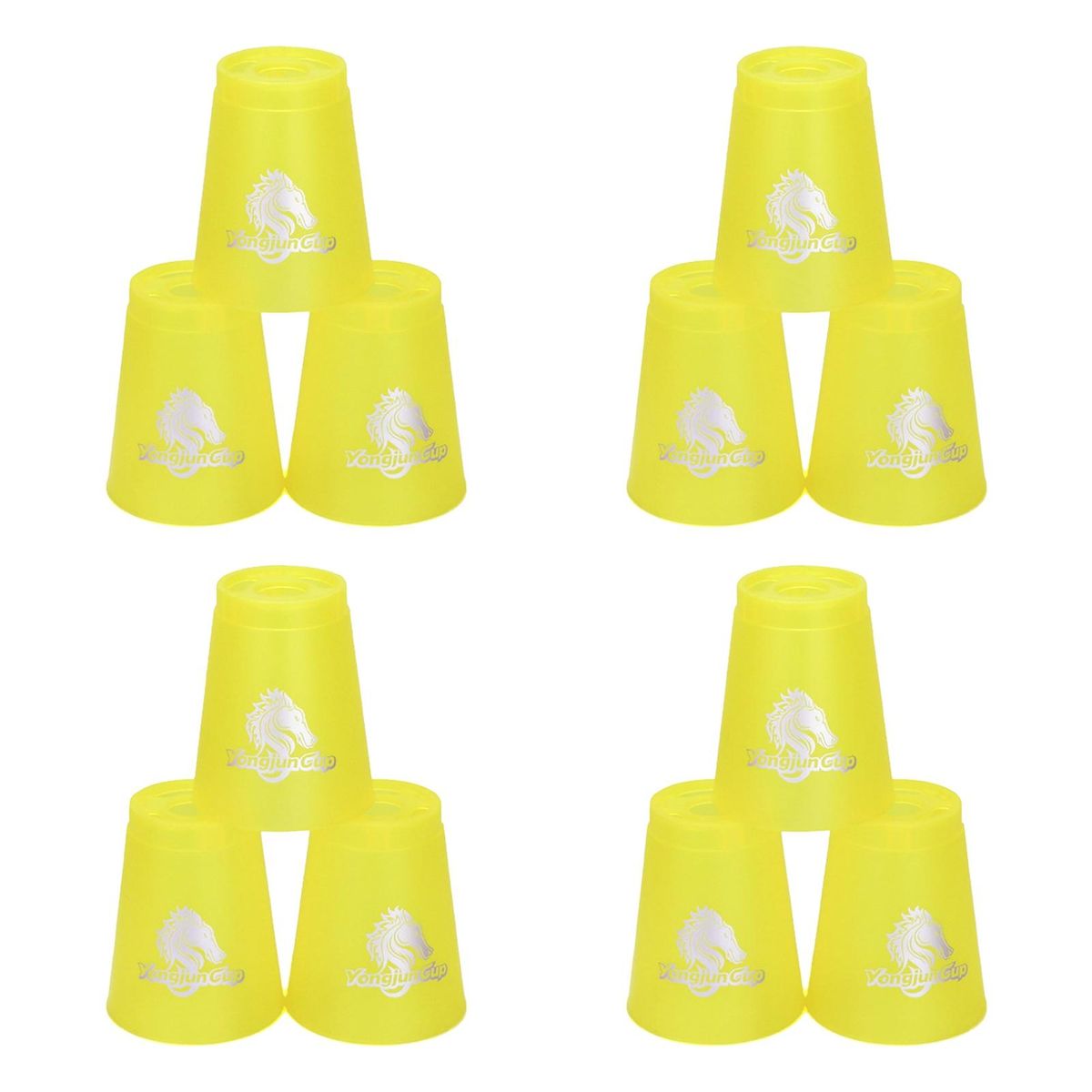 12PcsPack Cup Stacking Toy High Quick Speed Cups Kids Party Challenge Game Yellow