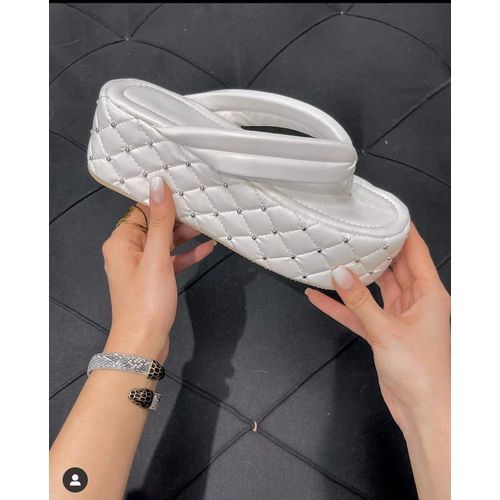 Ladies FashionSandals Platform Wedge Casual Slippers - White