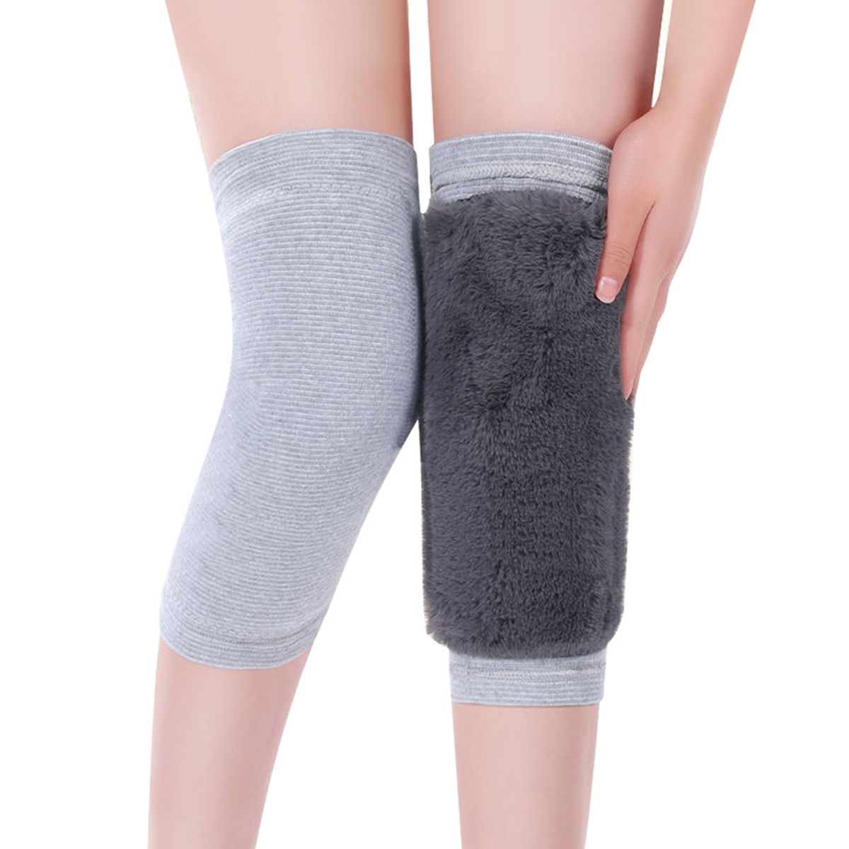 1 Pair Knee Warmers Knee Pad Warm Leg Protectors Grey
