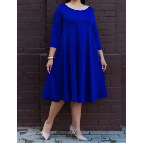 Three Quarter Royal Blue Flare Short Gown