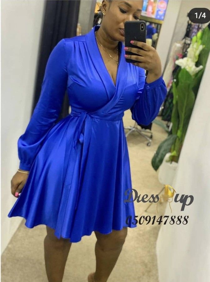 Hot Flare Overlapping Gown - Blue