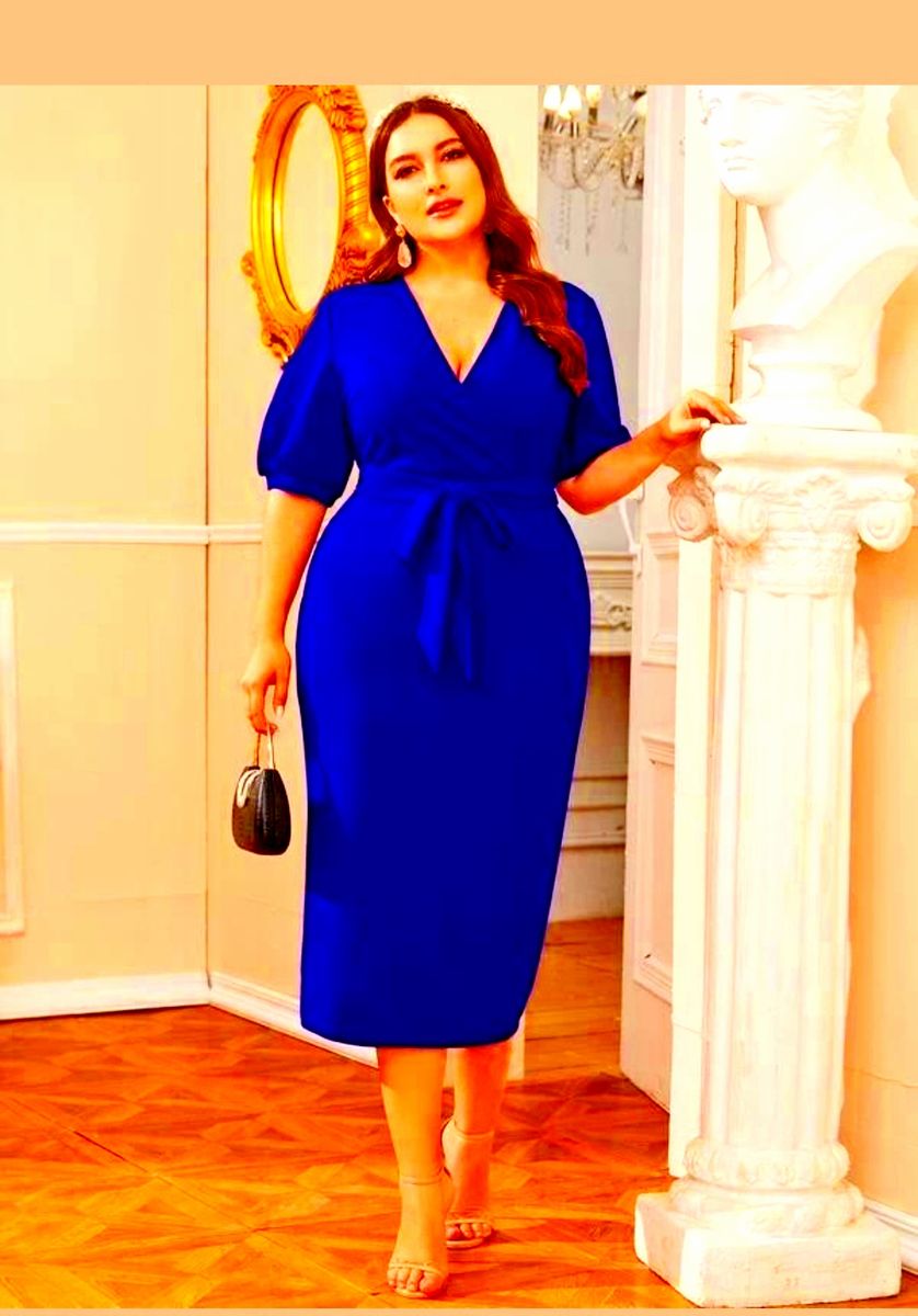 Short Hand Office Gown - Blue