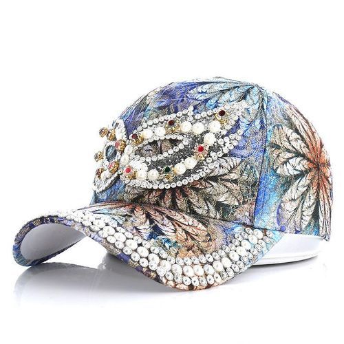 Cat Eye Baseball Cap Ladies Outdoor Sunshade Sunscreen  Hip Hop Style With Diamond Reflective Gift