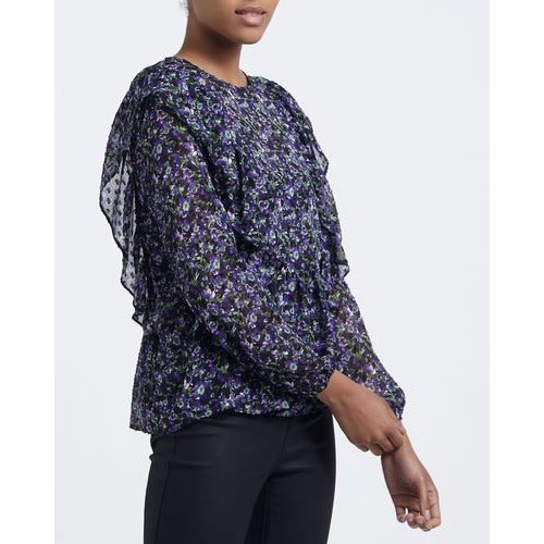 Ruffle Dobby Blouse