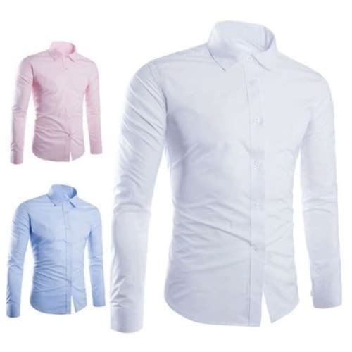 Men's 3in1 Long Sleeve Shirt - White + Blue + Pink