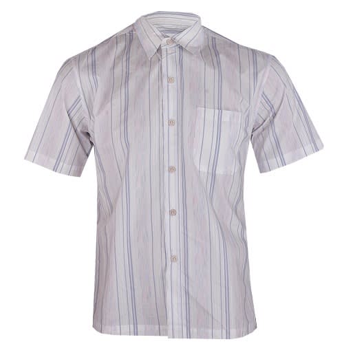 Men's Stripe Shirt In White & Blue