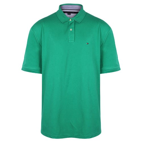 Men's Two-button Plain Mesh Polo Top - Green