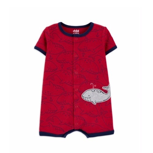 Child Of Mine Baby Boy Whale 1pc Romper