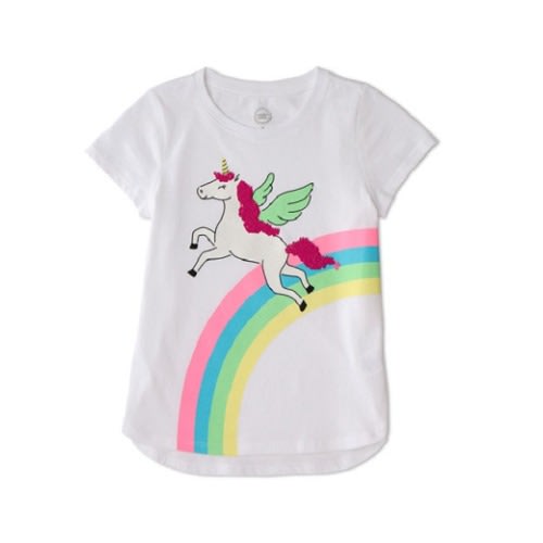 Girls' Sequin 3D Embellished Top - Unicorn