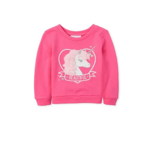 Beautiful Unicorn Hair Fur Fleece Sweat Shirt- Pink