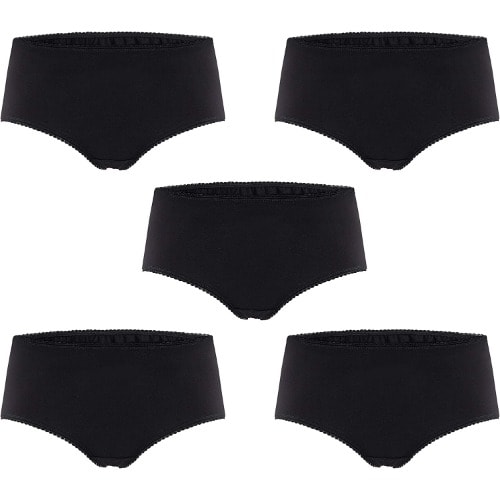 Ladies' Premium Cotton Boyshorts 5pc - Black