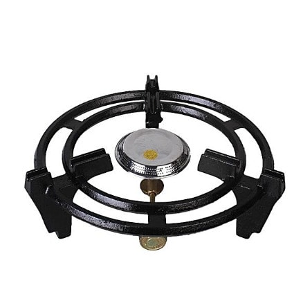 Anti-rust Sitter With Burner For 3kg And 5kg Camping Cylinder - Black/silver
