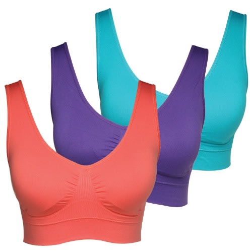 Seamless Padded Top Bra - 3  Pieces