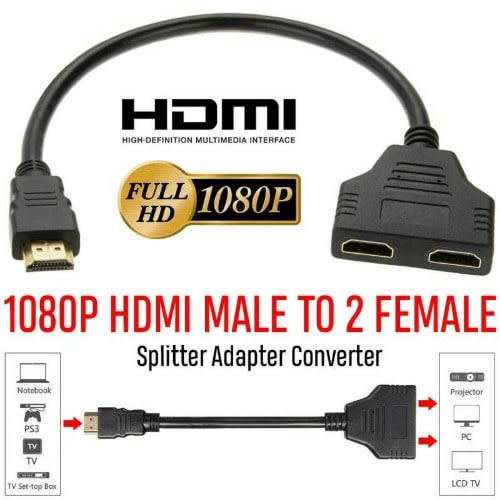 Hdmi Male To Hdmi Female 1 In 2 Out Splitter Cable