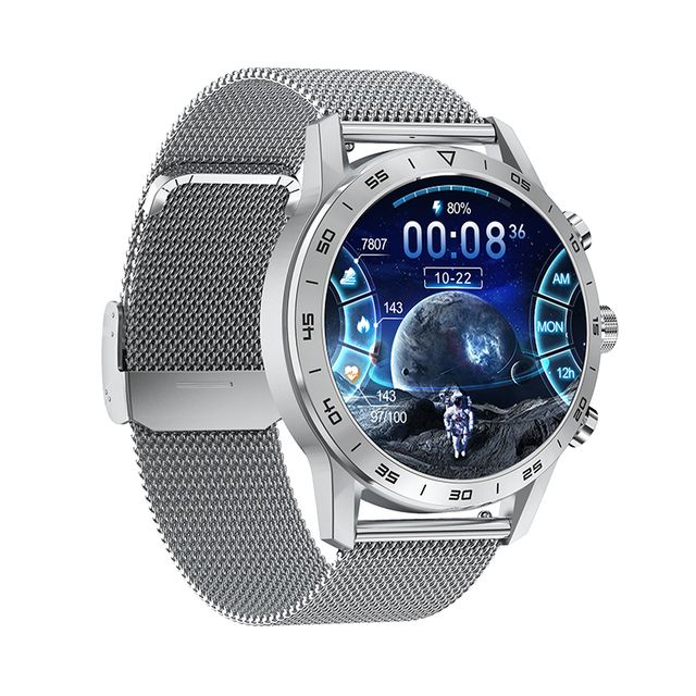 Smart Watch Men Make Call Full Colour Screen Waterproof Smartwatch Sports Fitness Tracker Watch For Android IOS(#Mesh Belt Sliver)