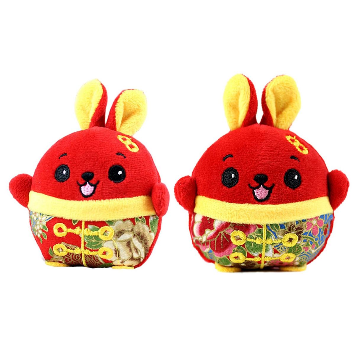 10cm Rabbit Plush Pendant 2023 New Year Mascot Stuffed Animal Doll Red