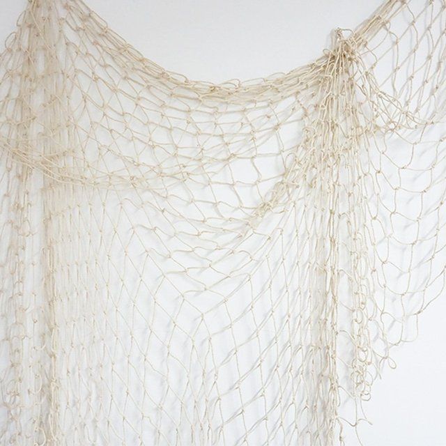 Hemp Rope Large Hole Fishing Net Nautical Style Ornament