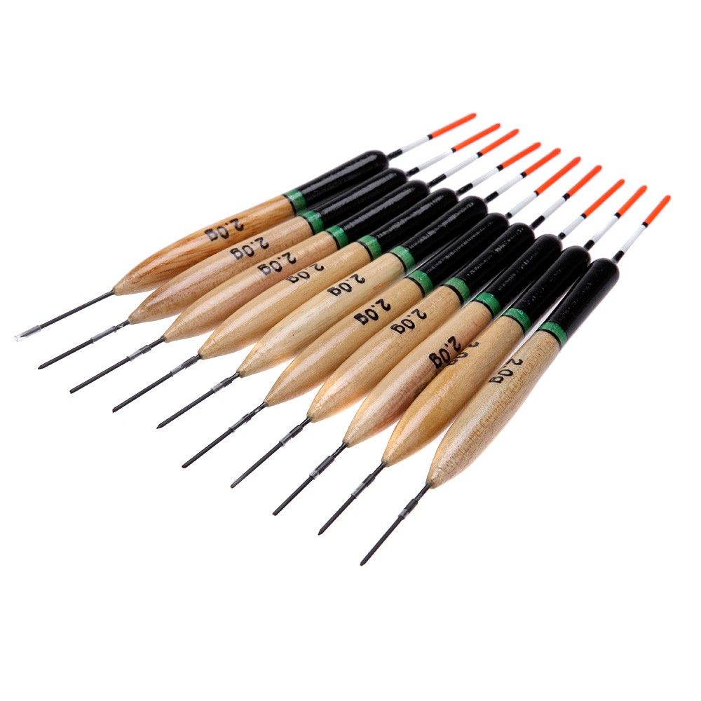 10Pcs 2g Fishing Floats Bobbers Paulownia Wood Fishing