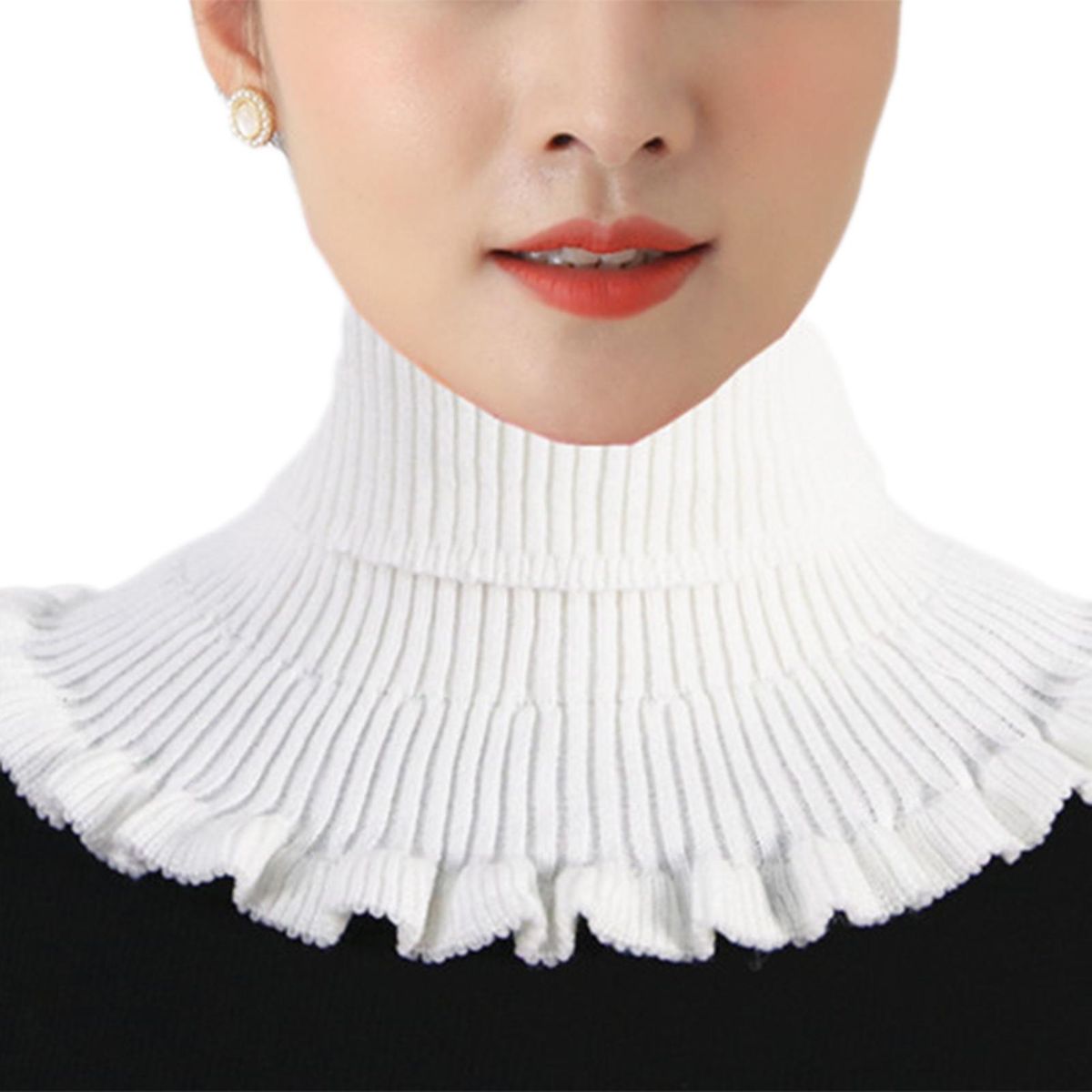 Scarf High-necked Skin-friendly Elastic Fiber-White