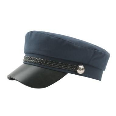 Adult Women's Simple Retro  Cotton Linen  Hats Leather Rope on Decoration Flat Top Hat Student Caps