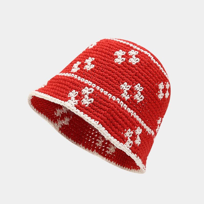100% Hand Woven Cotton Yarn Crochet Bucket Hats Spring Summer Soft  Sun Hat Women Flower  Beach Hats Bob