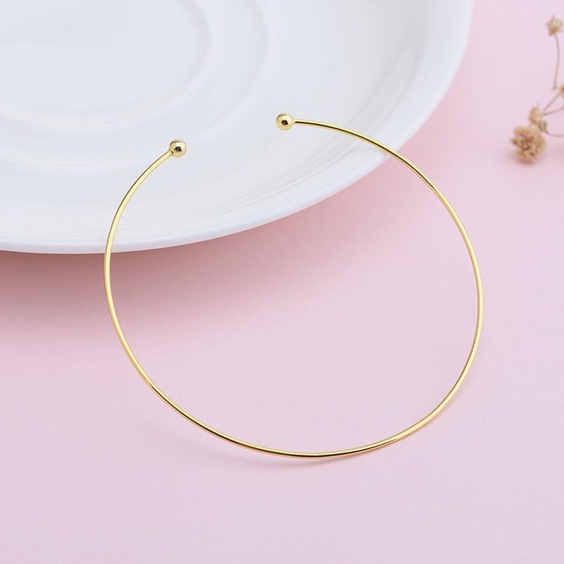 Genuine Real Pure Solid 925 Sterling Silver Cuff Bangles For Beads Hand Band Jewelry Findings Beading Threading Bangle 18K Gold Color