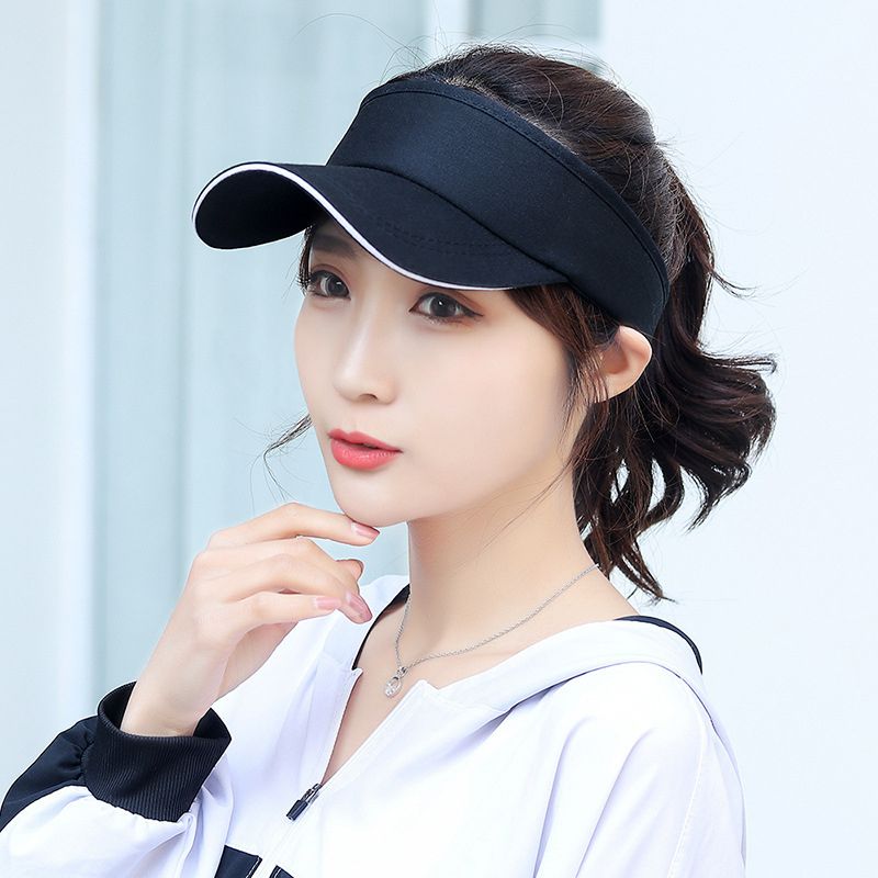 （black）Sports Empty Top Hat Sun Hats For Women Visor Hat Golf Tennis Baseball Adult Girl Caps O RA