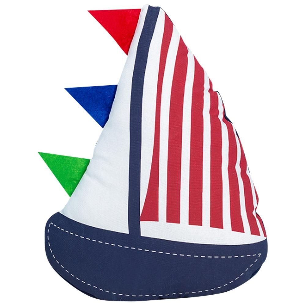 Mediterranean Style Cushion Sailboat Shape Cotton Linen