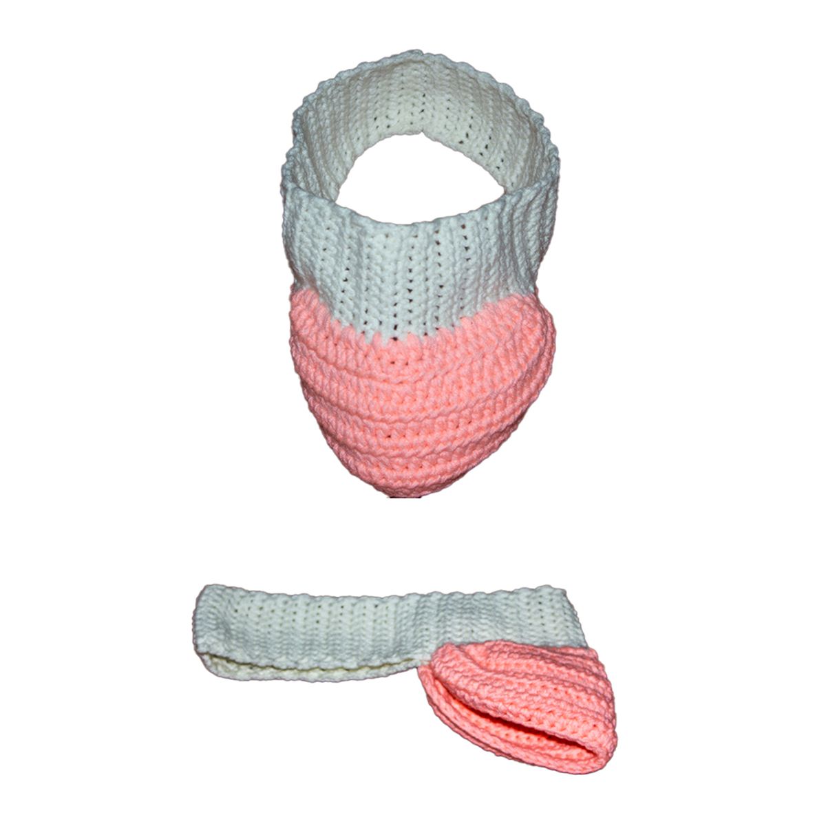 Classy Crochet Sun Visor - Cream And Peach