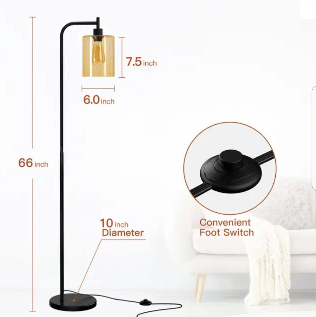 DECORATIVE GLASS FLOOR LAMP - CHROME