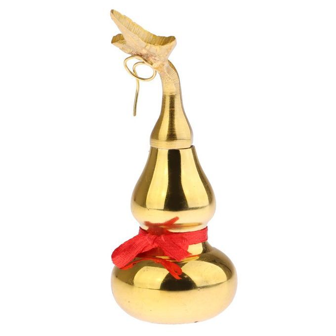 Chinese Pure Copper Artificial Gourd Statue Collectible Home