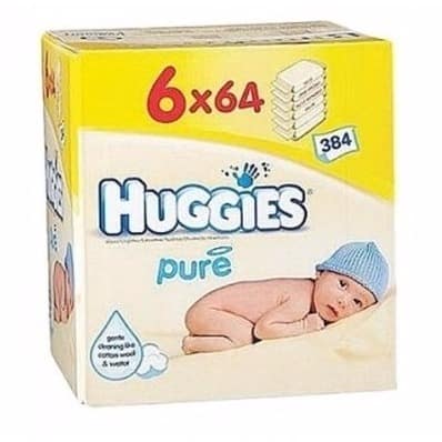 Pure Baby Wipes - 6 x 64 - 384 Wipes