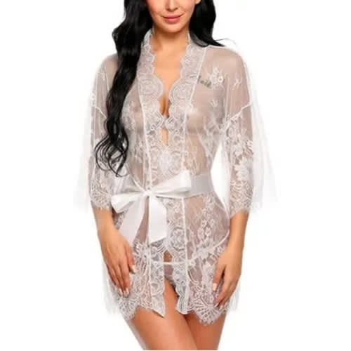 Ladies Night Robe - White